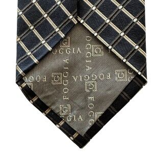 Foggia 100% Silk Hand Made Dark Brown and Gold Tie